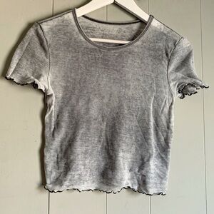 AMERICAN EAGLE OUTFITTERS Waffle Knit 90s Burnout Tiny Tee S